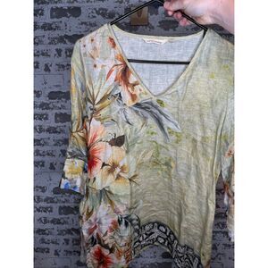 Soft surrounding | women linen blend floral top